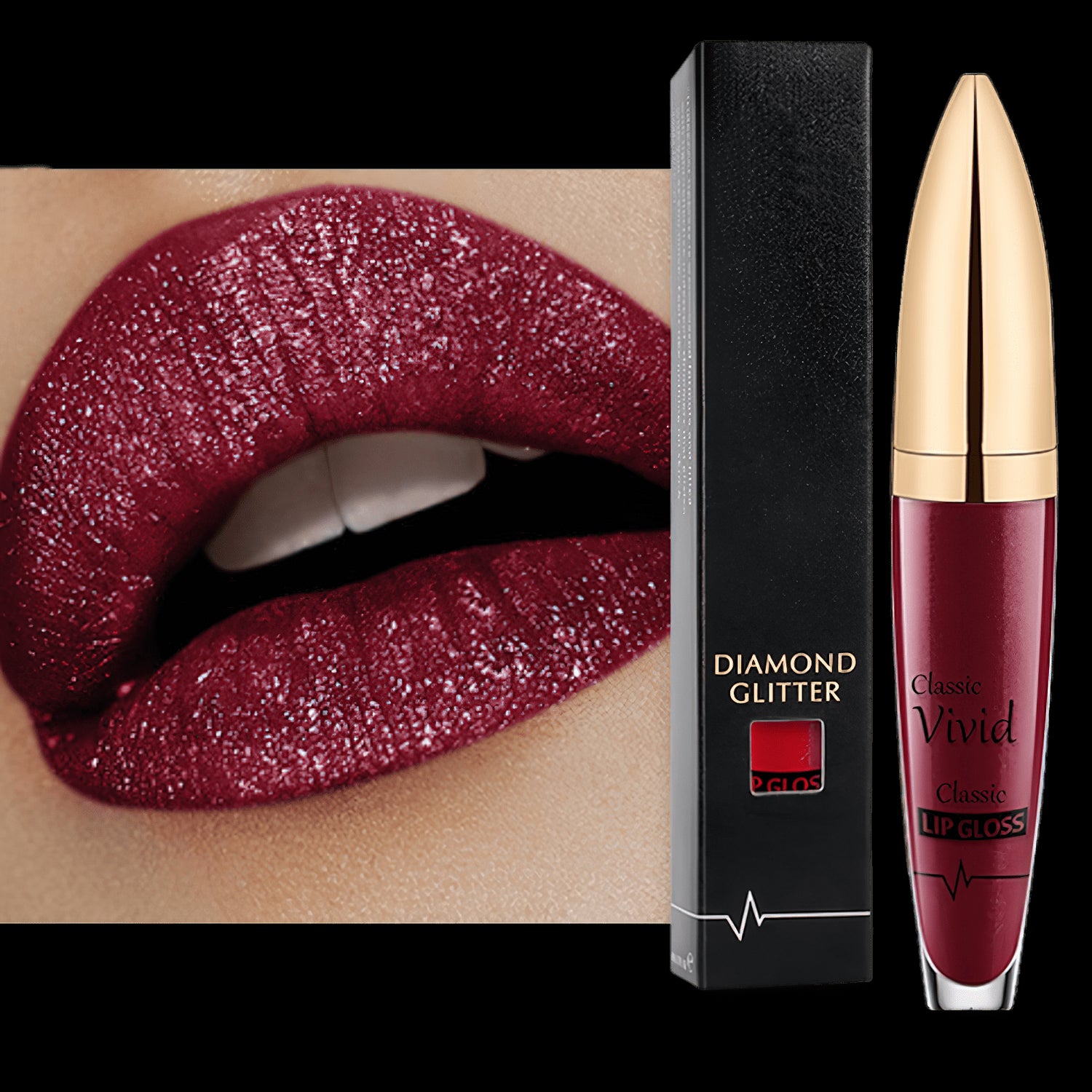 Lively® Cosmétiques & Soins Bordeaux Rouge à lèvre pailleté | Lively®