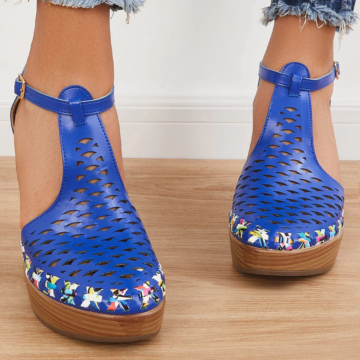 Lively® Sandales Bleu / 35 Sabots à talons en maille | Lively™