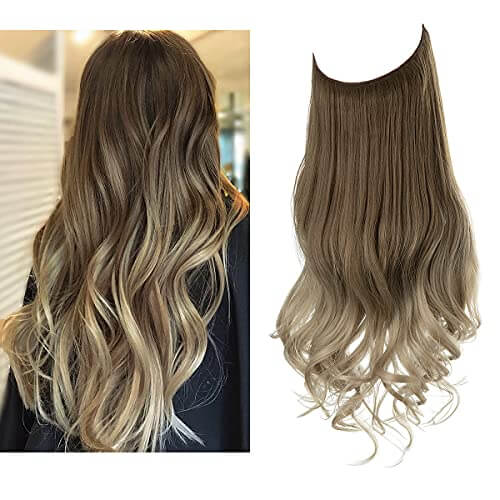 Lively® Braun bis Aschblond / 40cm - 110g Unsichtbare Haar Extensions - Gewellt