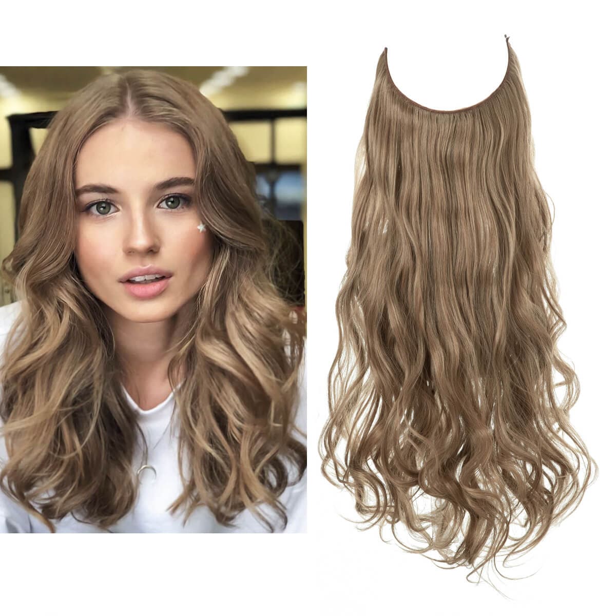 Lively® Braun Blond / 40cm - 110g Unsichtbare Haar Extensions - Gewellt