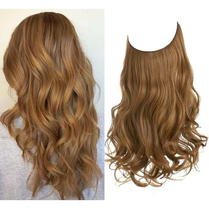 Lively® Goldenes Kupferbraun / 40cm - 110g Unsichtbare Haar Extensions - Gewellt